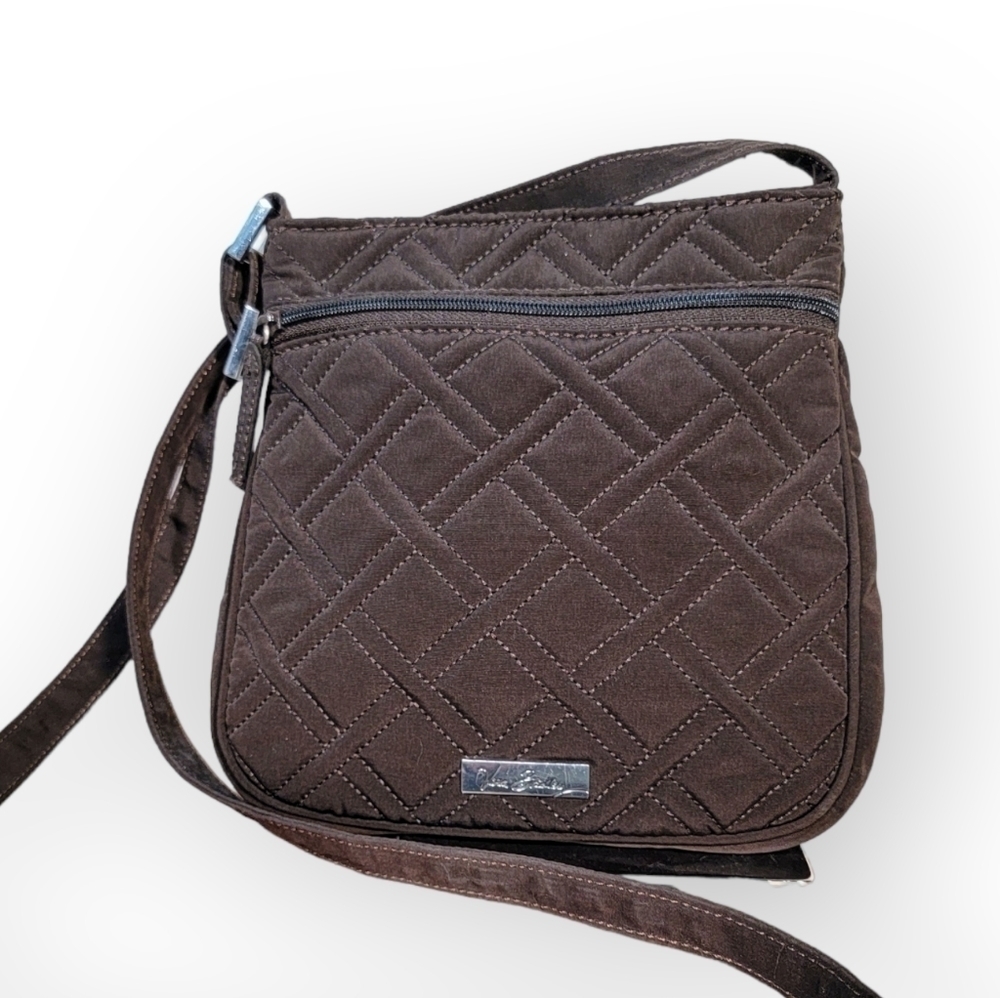Vera Bradley Espresso Hipster Double zip Crossbody bag purse brown - Picture 16 of 16